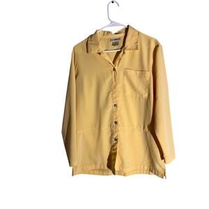 TravelSmith Women’s Yellow Button-Down Tunic Blouse Size M